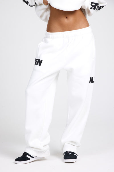 LOGO STRAIGHT LEG SWEATPANTS OFF WHITE
