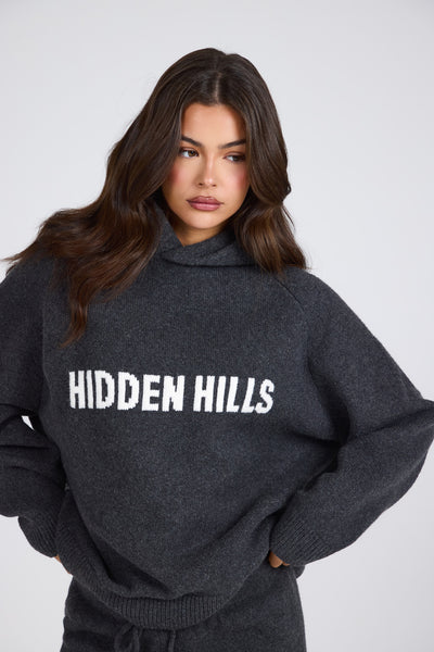 KNIT HOODIE DARK GREY