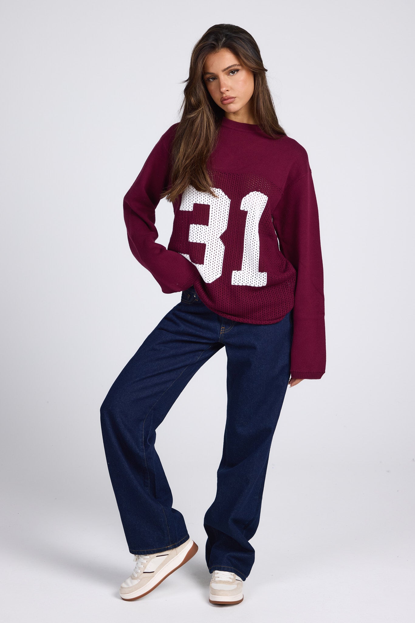 KNIT LONGSLEEVE JERSEY DARK PLUM