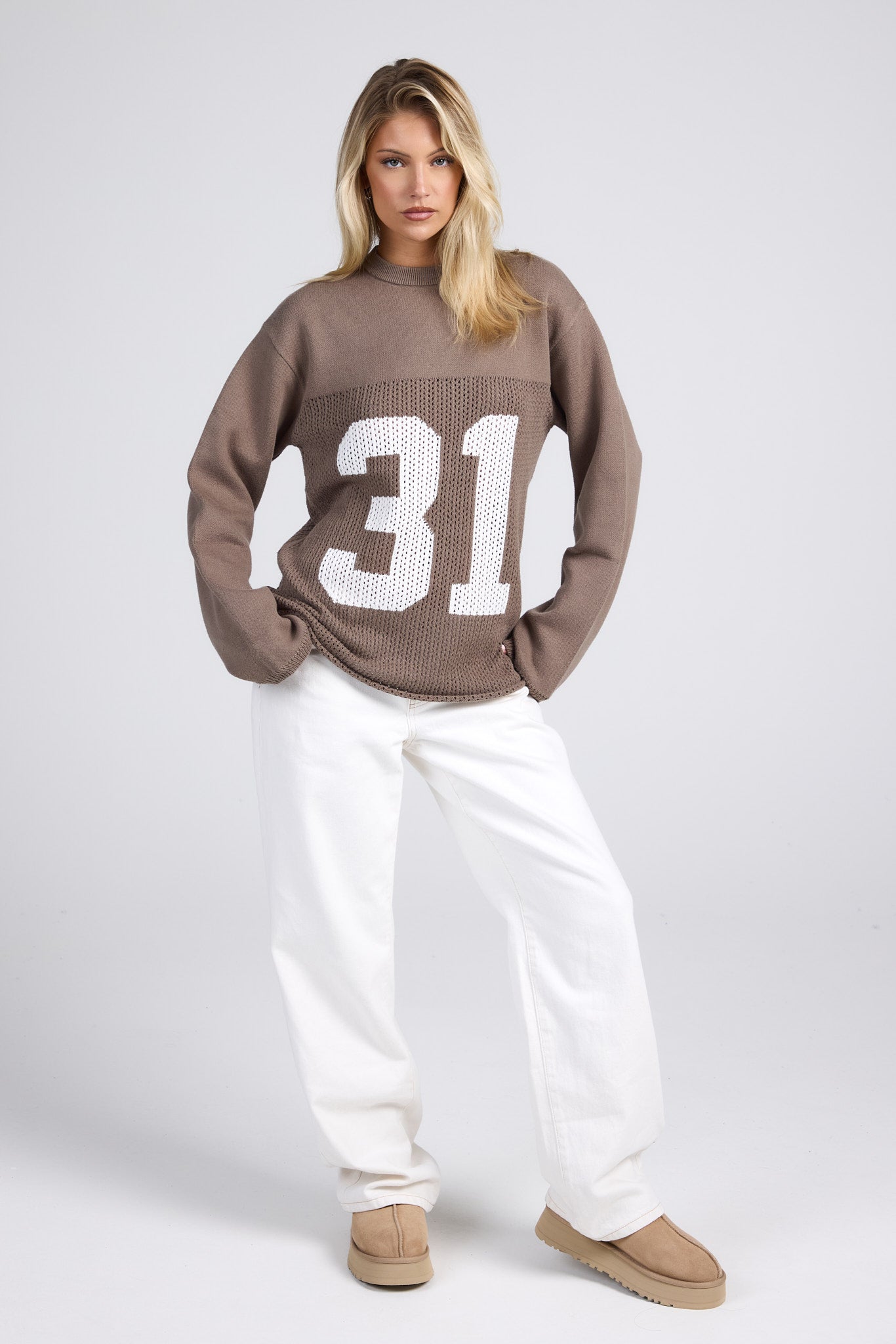 KNIT LONGSLEEVE JERSEY TAUPE