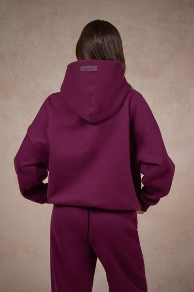 BASICS HOODIE DARK PLUM