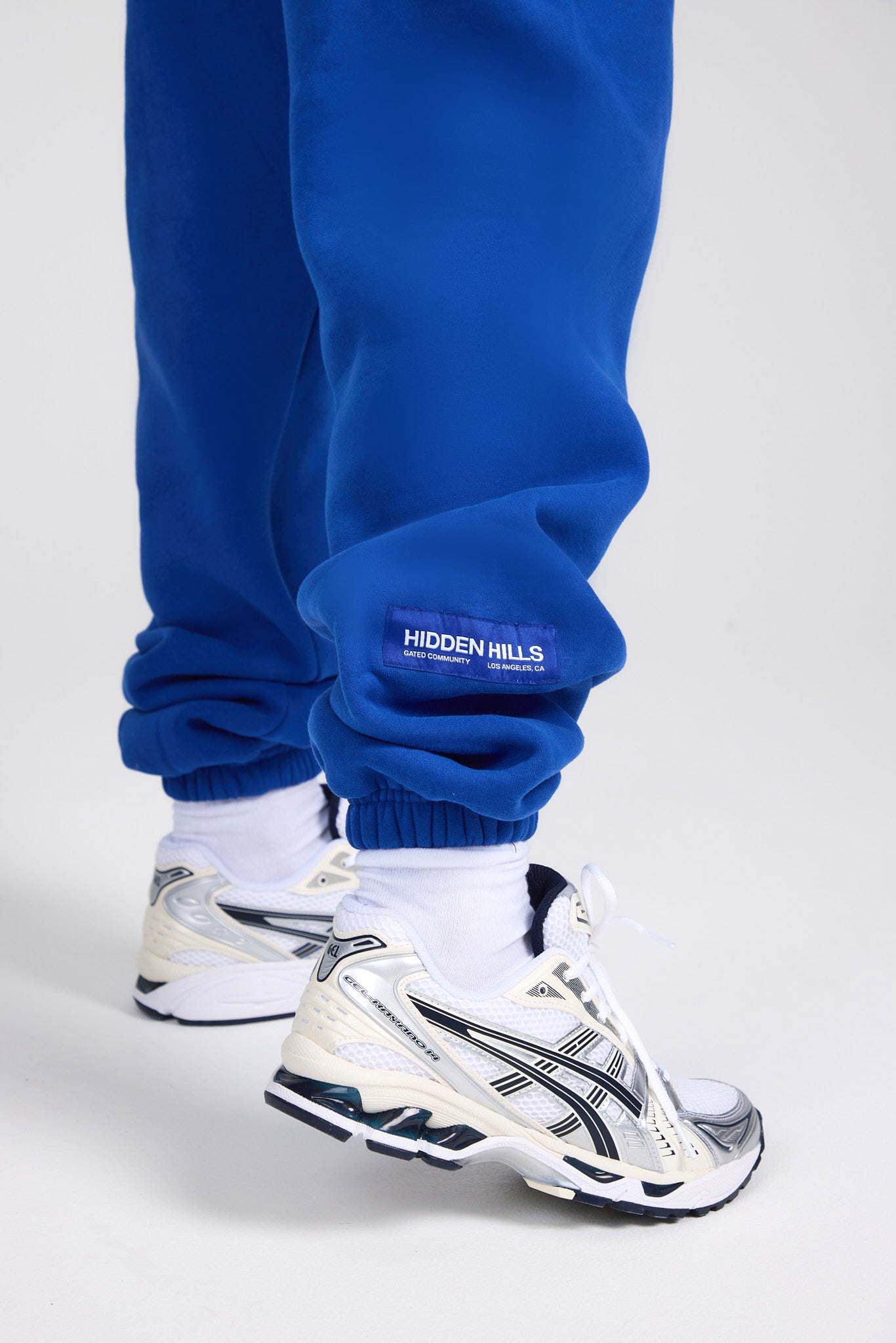 LABEL CUFFED SWEATPANTS ROYAL BLUE