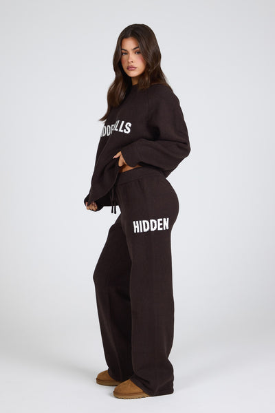 KNIT SWEATPANTS DARK BROWN