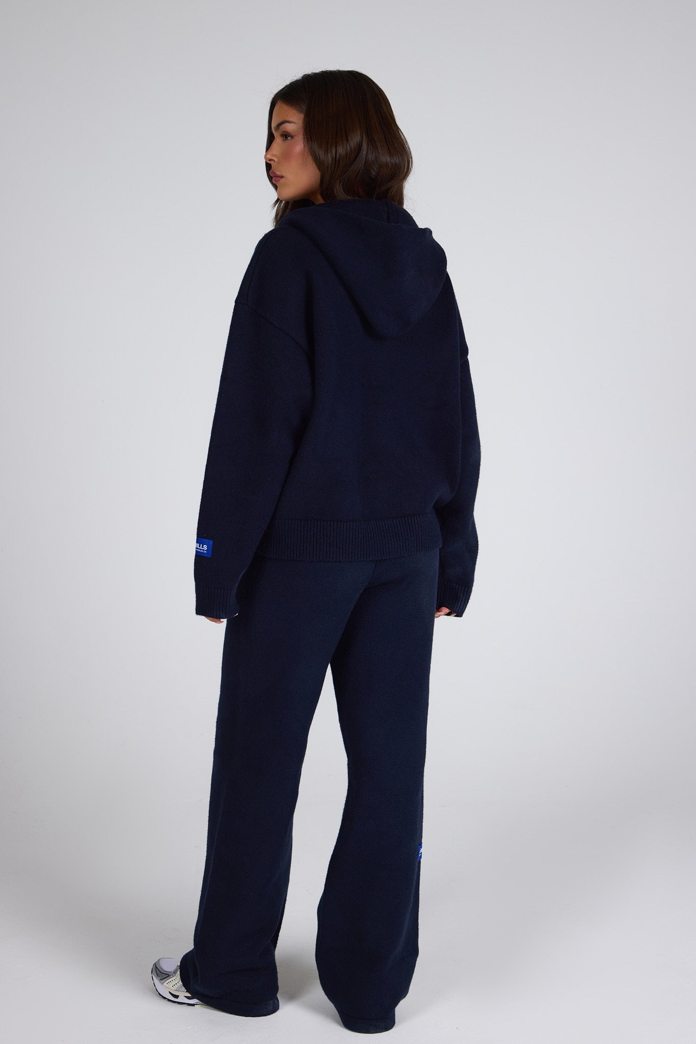 KNIT LABEL ZIP HOODIE NAVY