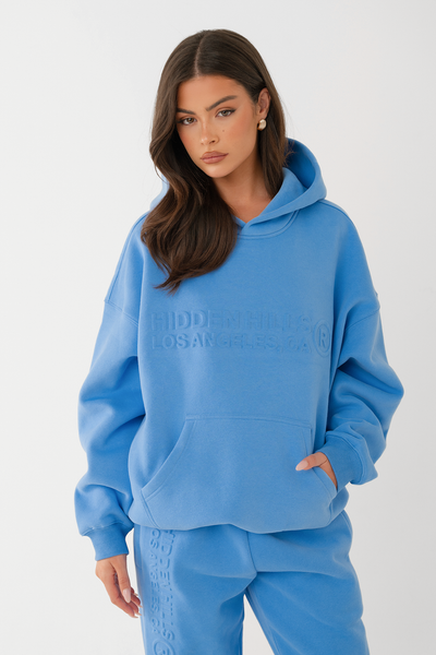 EMBOSSED HOODIE SKY BLUE