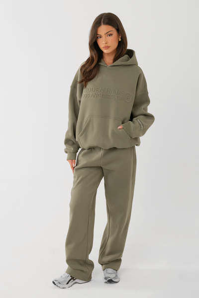 EMBOSSED HOODIE SAGE