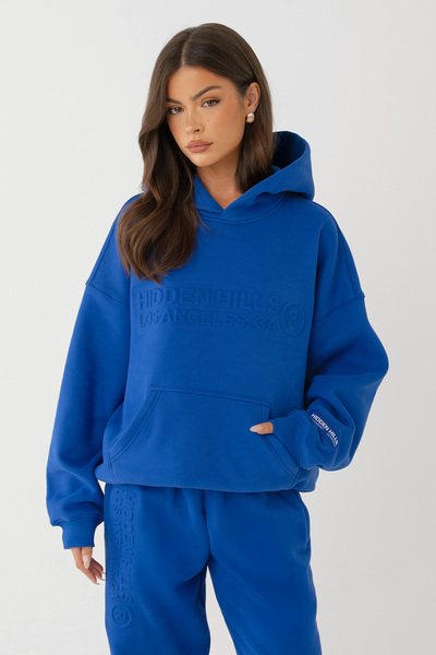 EMBOSSED HOODIE ROYAL BLUE