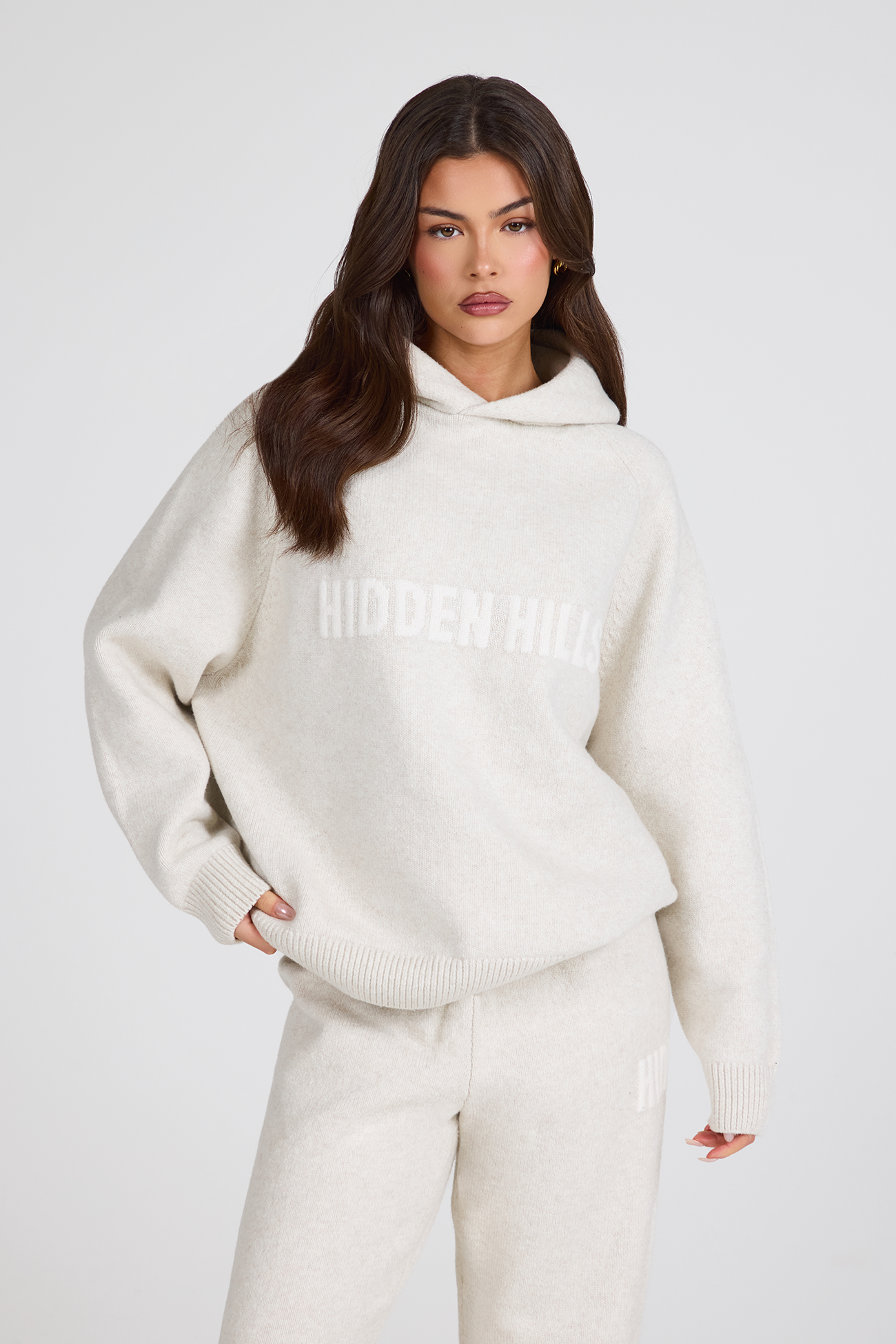 KNIT HOODIE BEIGE