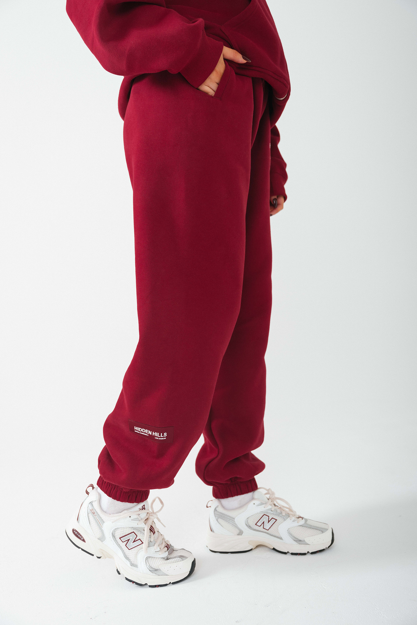 LABEL SWEATPANTS BURGUNDY