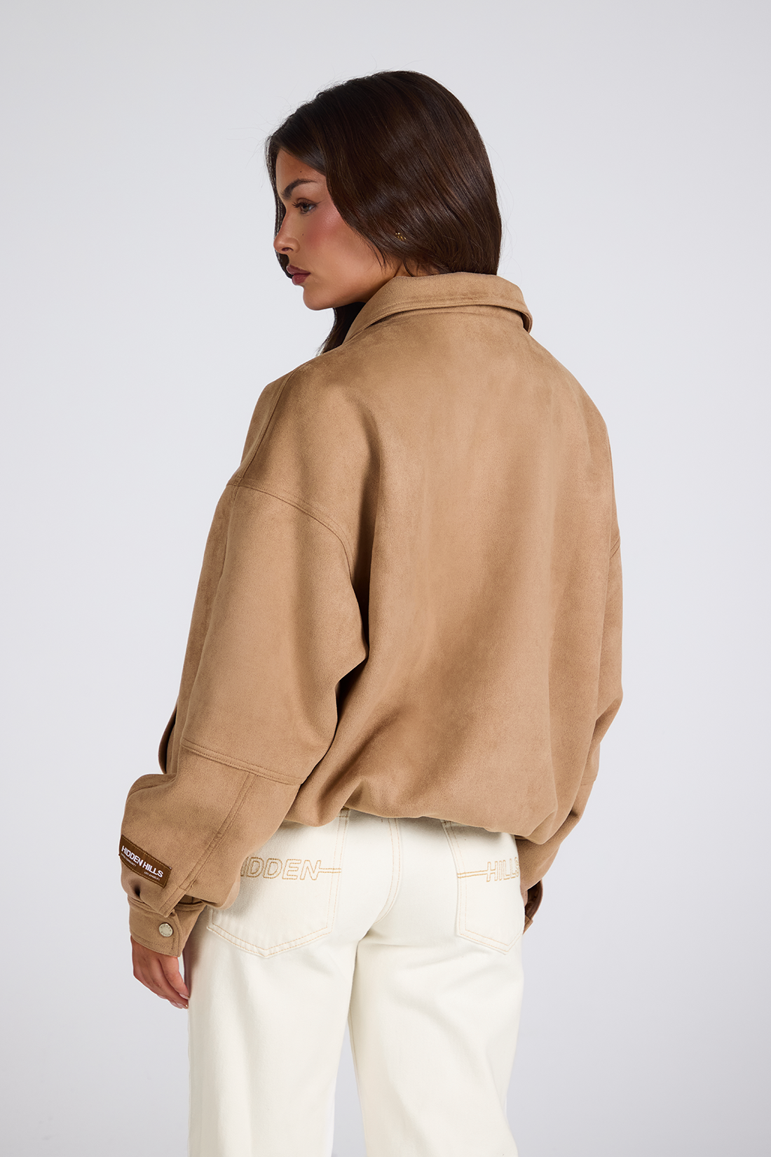 EMBOSSED SUEDE JACKET CAMEL
