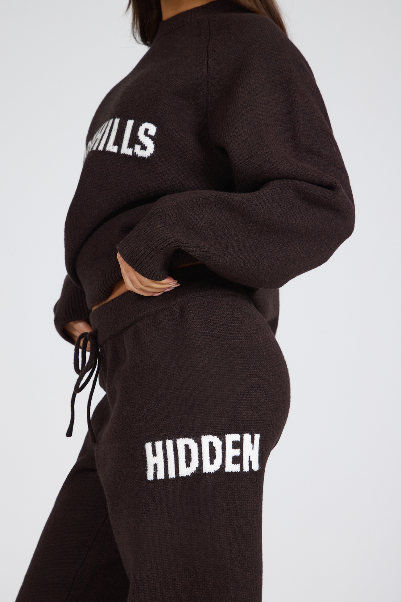 KNIT SWEATPANTS DARK BROWN