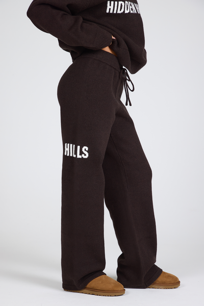KNIT SWEATPANTS DARK BROWN
