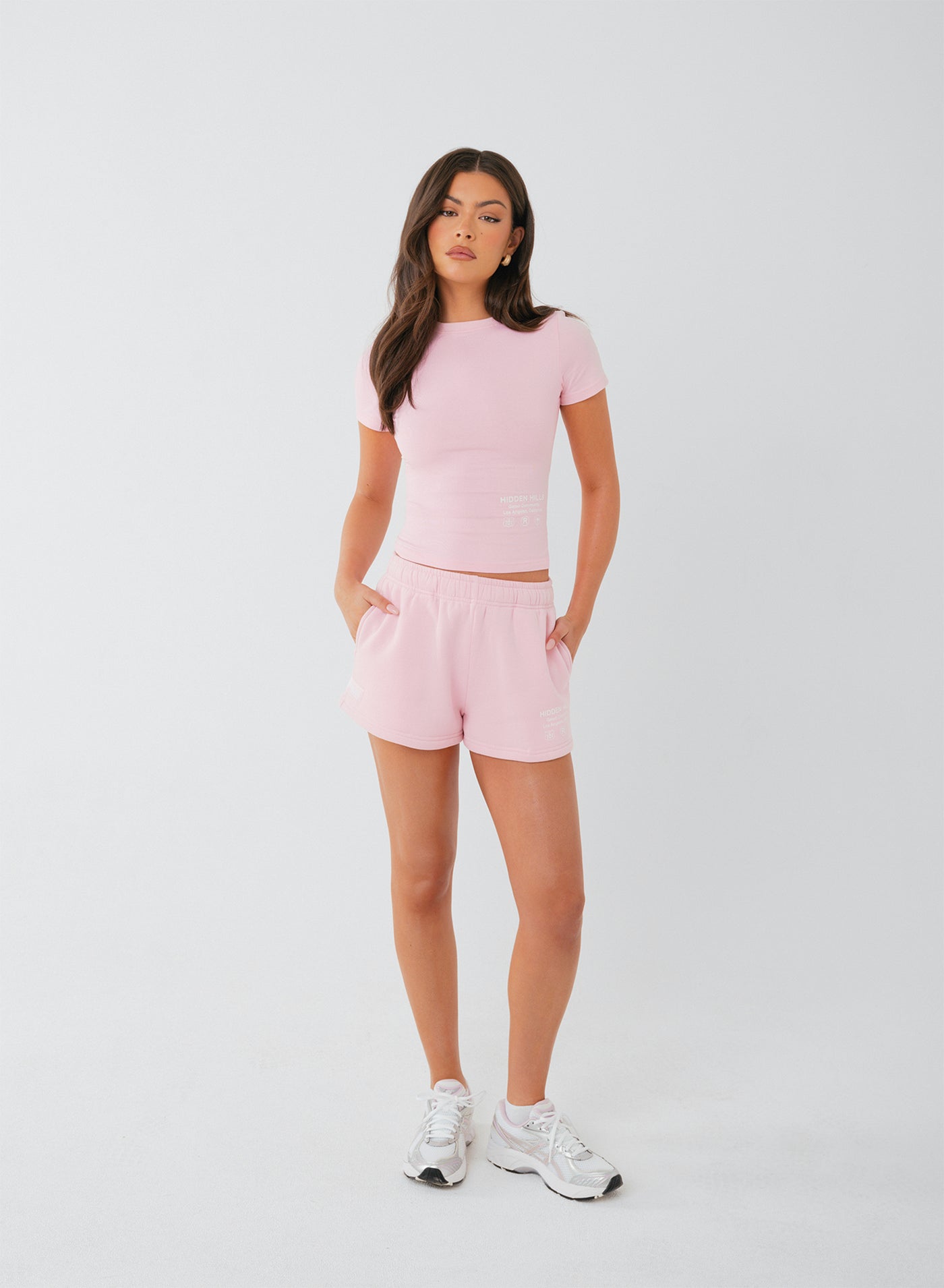 LABEL SHORTS LIGHT PINK