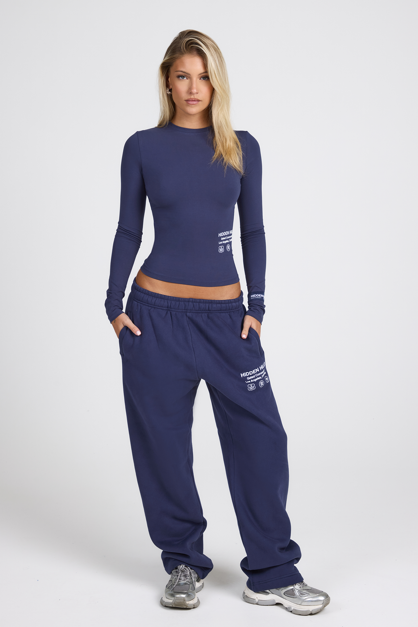 LABEL STRAIGHT LEG SWEATPANTS FUTURE DUSK