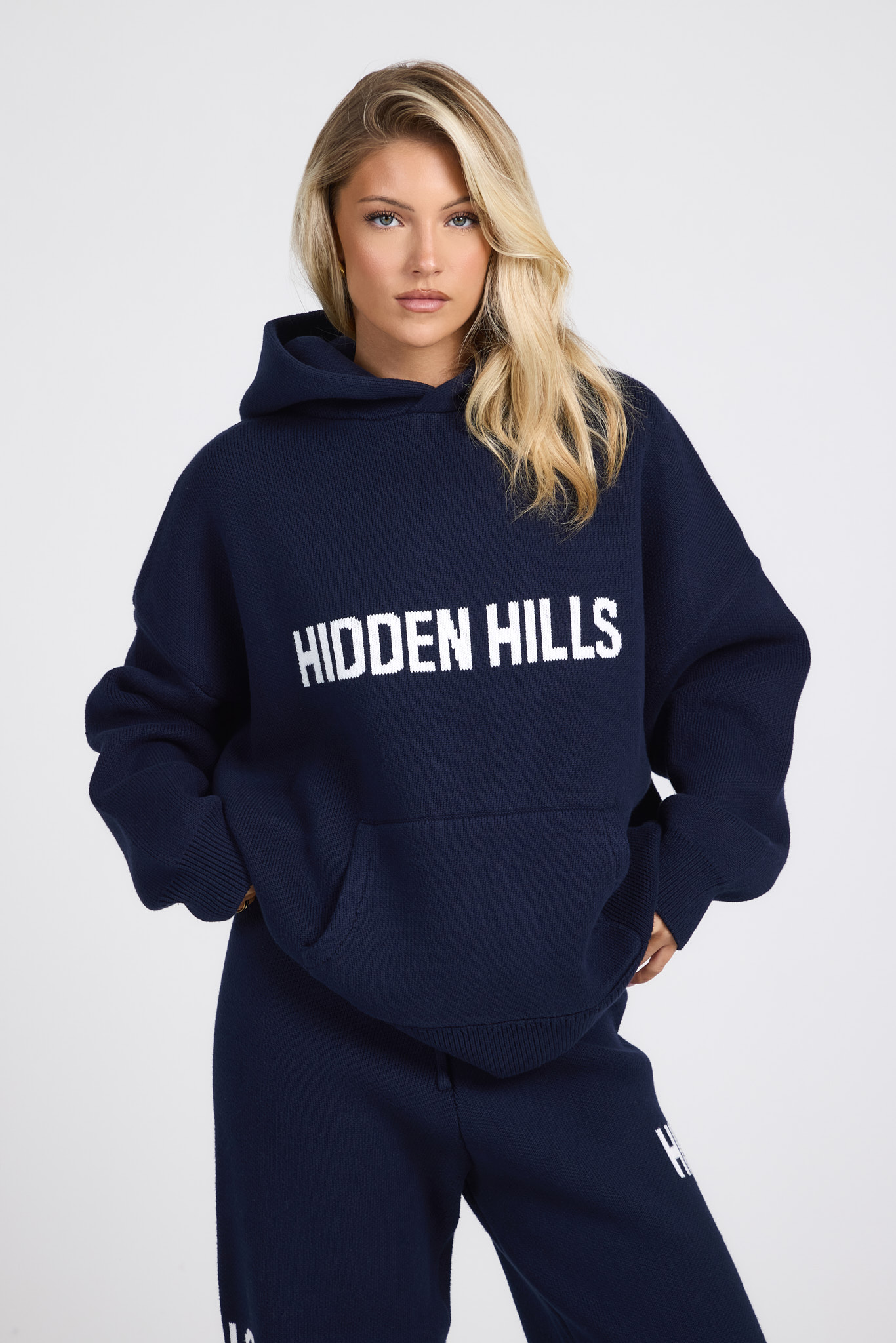 KNIT HOODIE NAVY