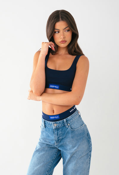 LABEL BRA TOP NAVY
