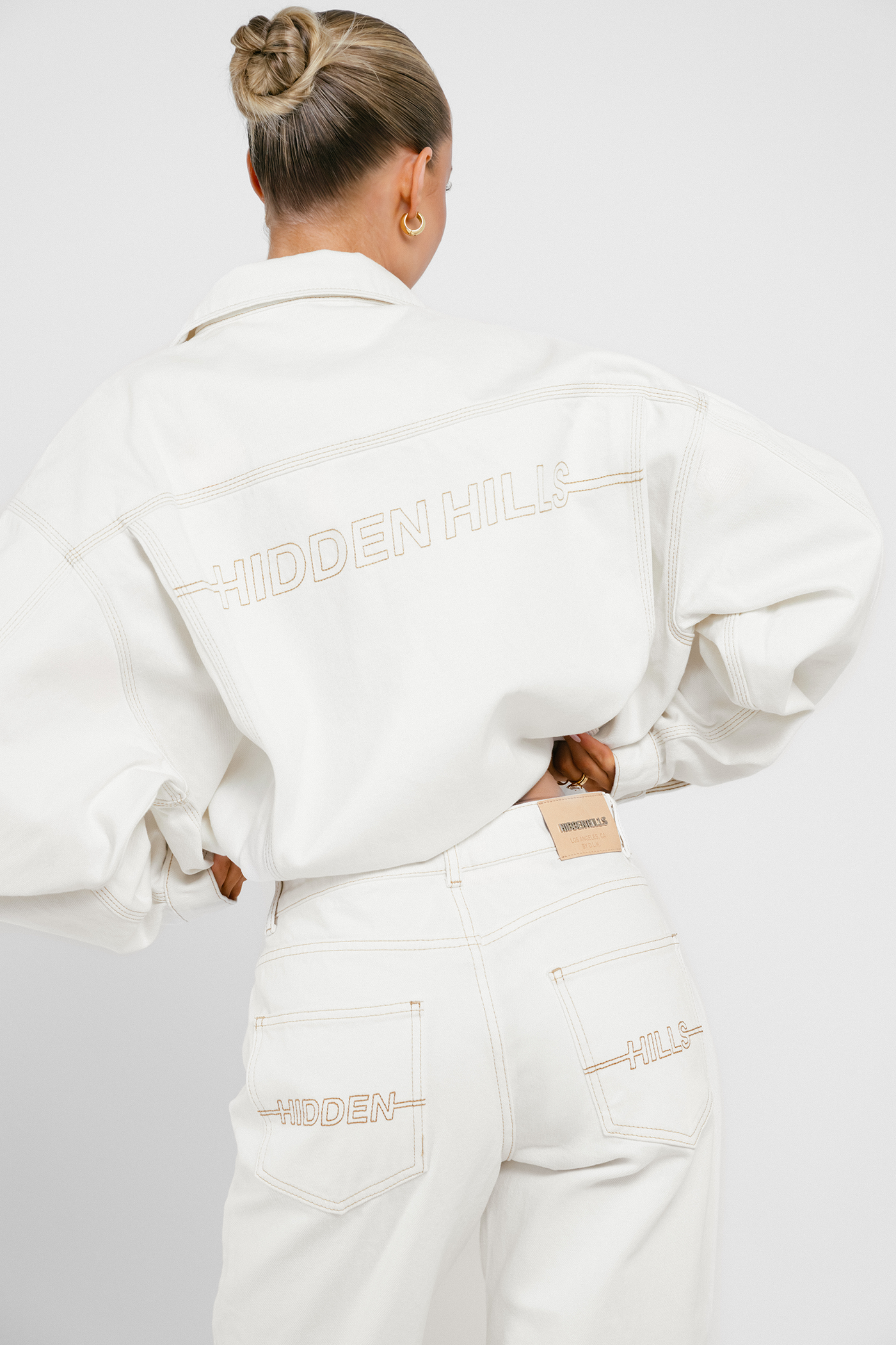 LOGO STITCH DENIM JACKET OFF WHITE