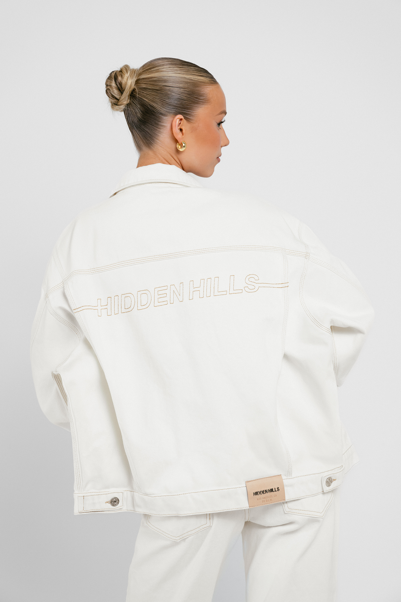 LOGO STITCH DENIM JACKET OFF WHITE