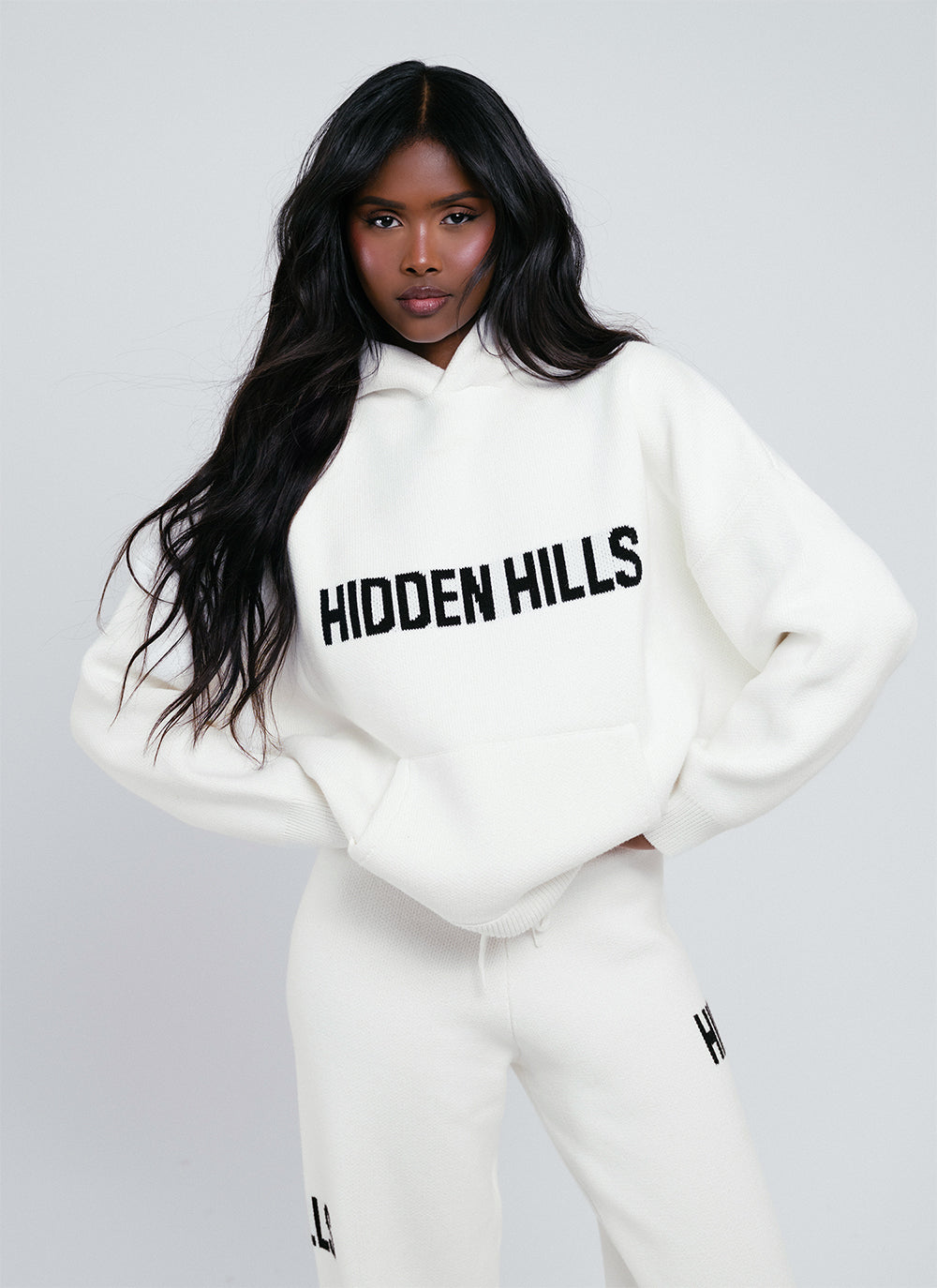 KNIT HOODIE OFF WHITE