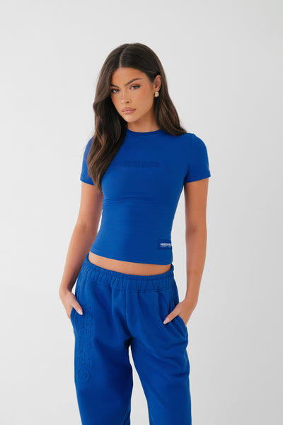EMBOSSED T-SHIRT ROYAL BLUE