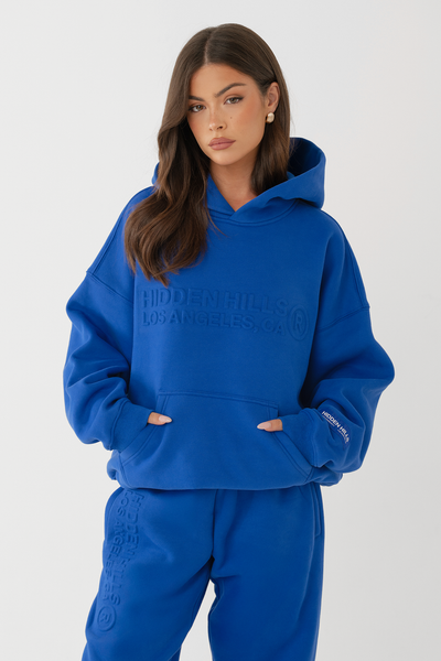 EMBOSSED HOODIE ROYAL BLUE