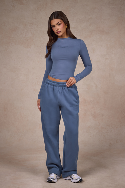 BASICS LONGSLEEVE TOP STEEL BLUE