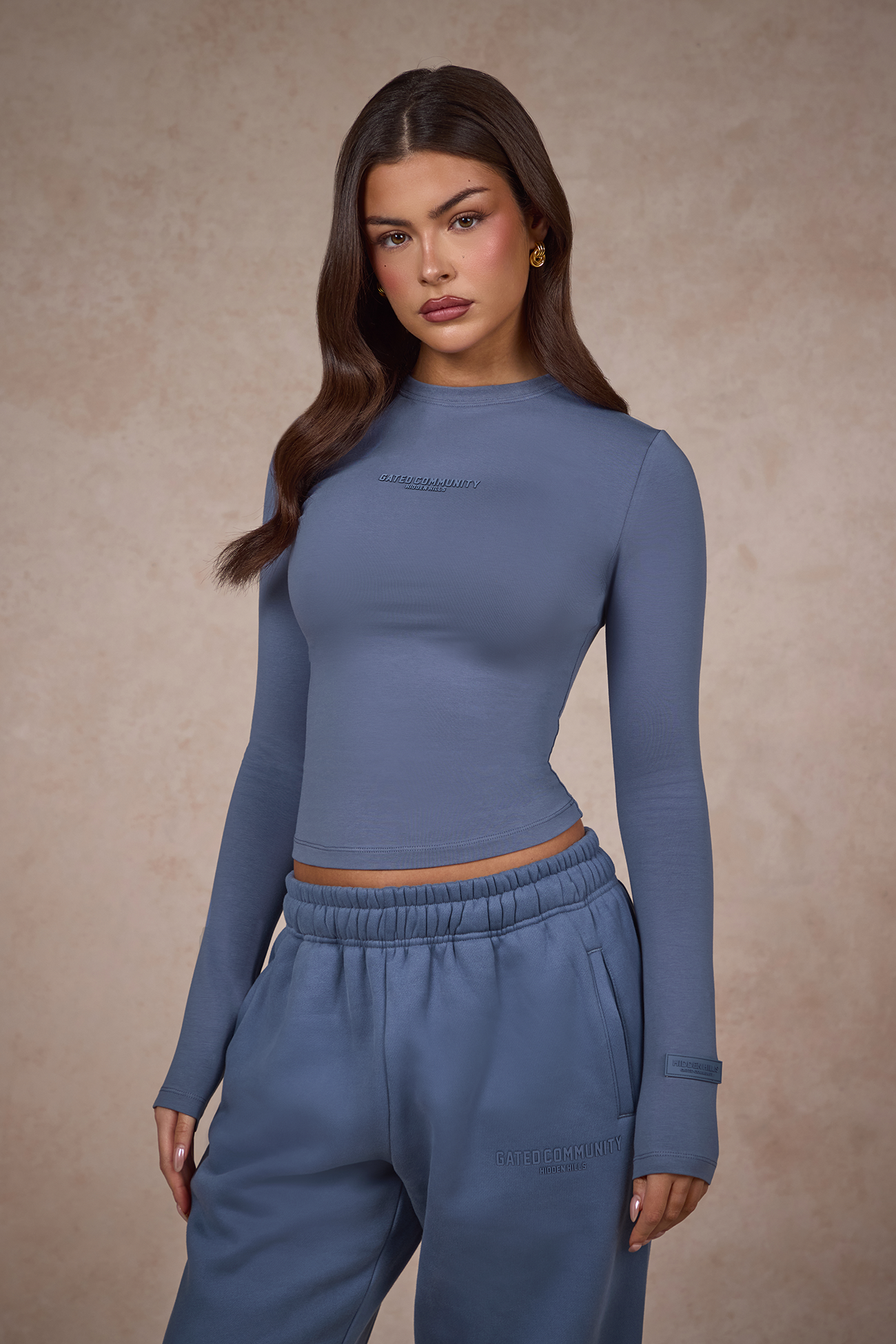 BASICS LONGSLEEVE TOP STEEL BLUE