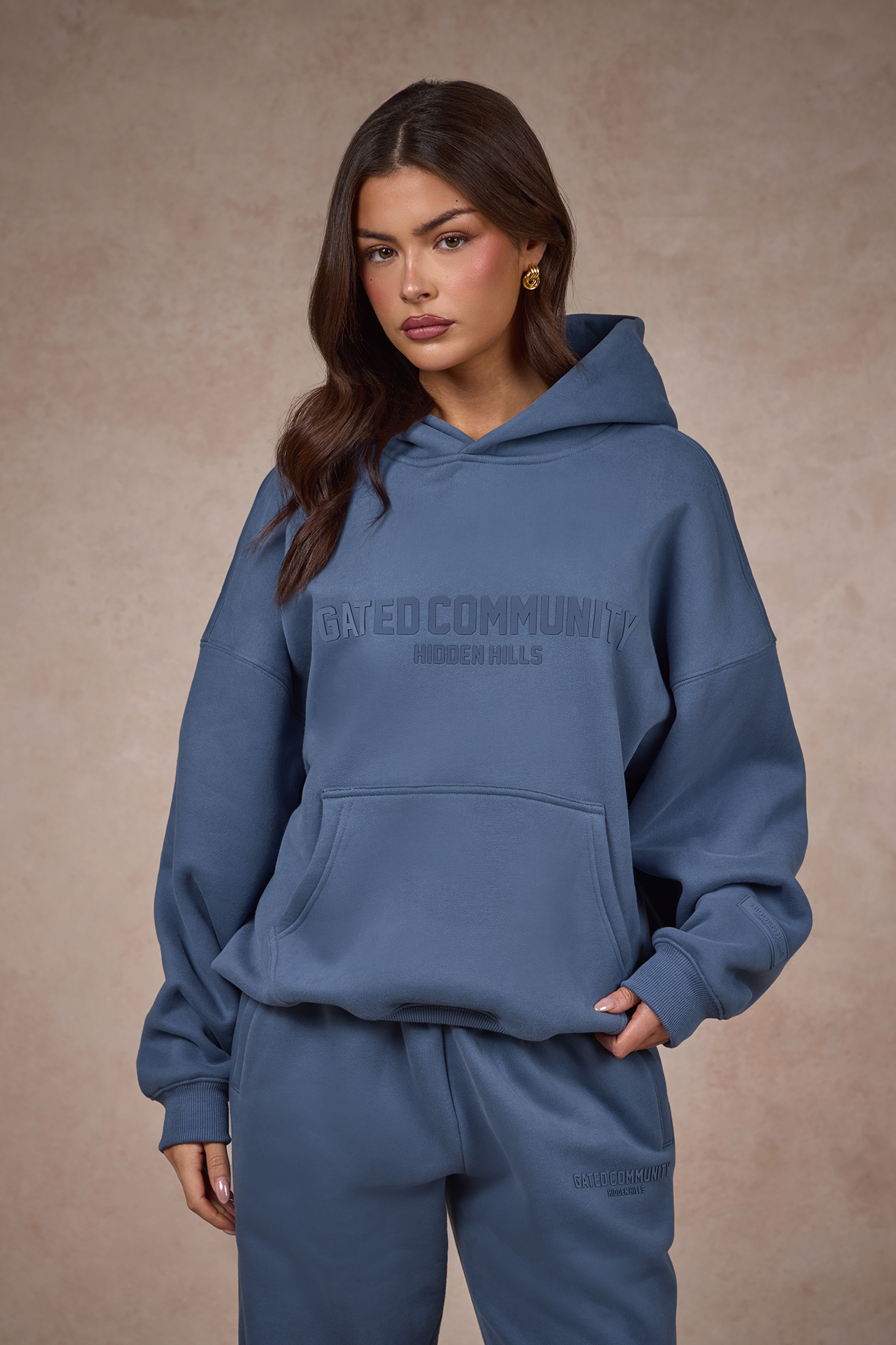 BASICS HOODIE STEEL BLUE