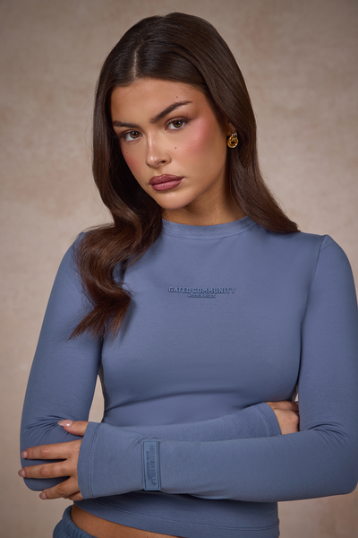 BASICS LONGSLEEVE TOP STEEL BLUE