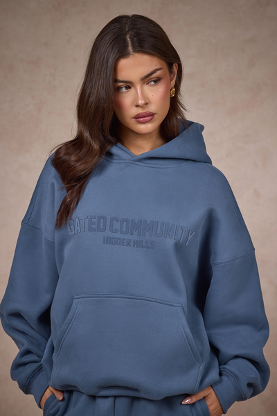 BASICS HOODIE STEEL BLUE