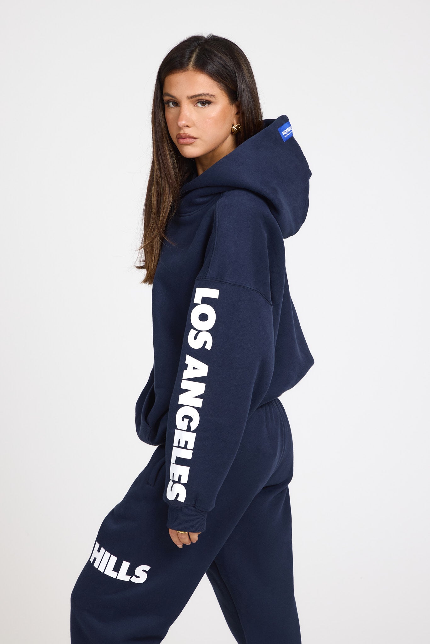 SLEEVE LOGO HOODIE NAVY