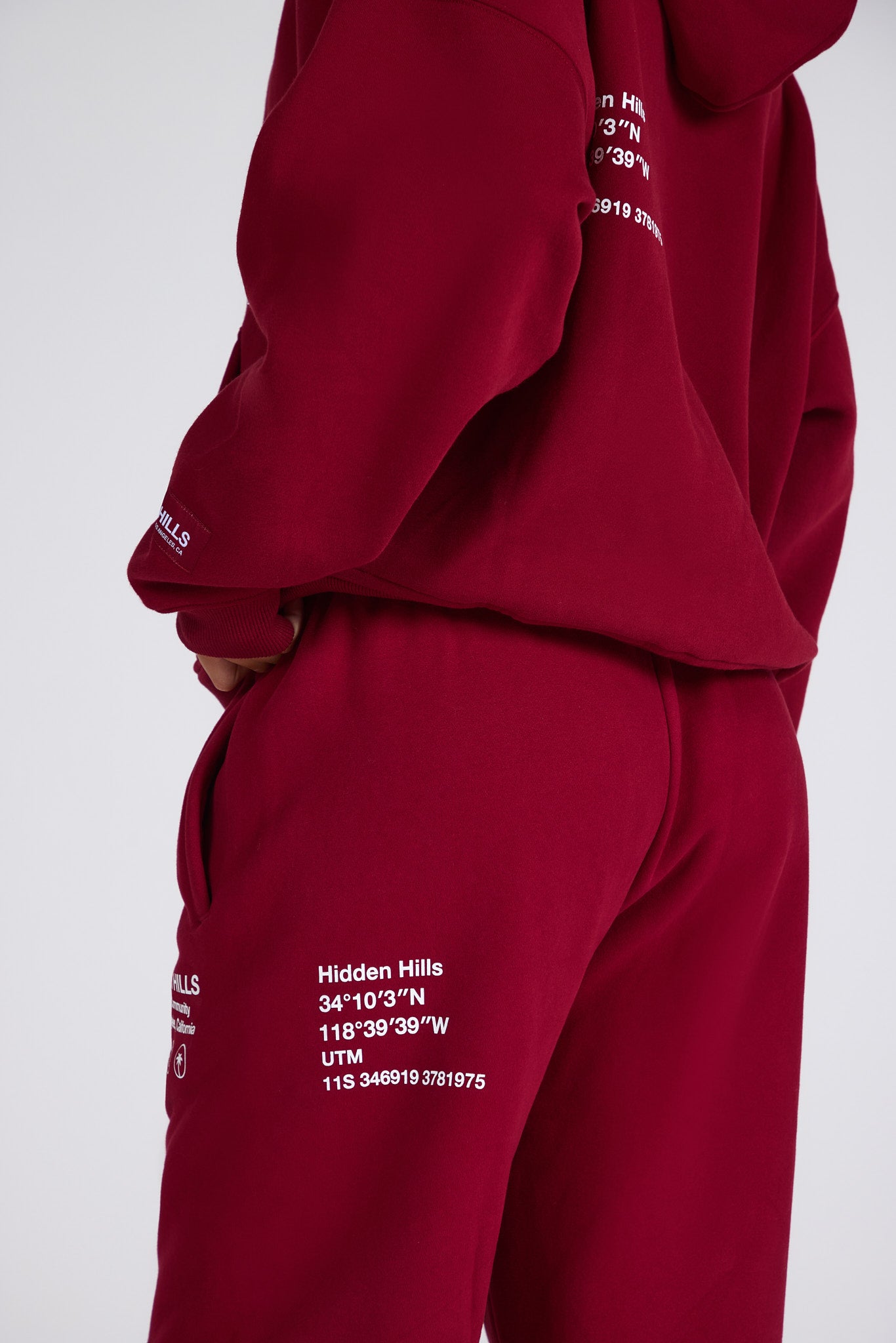 LABEL PANTALON DE SURVÊTEMENT DROIT BORDEAUX