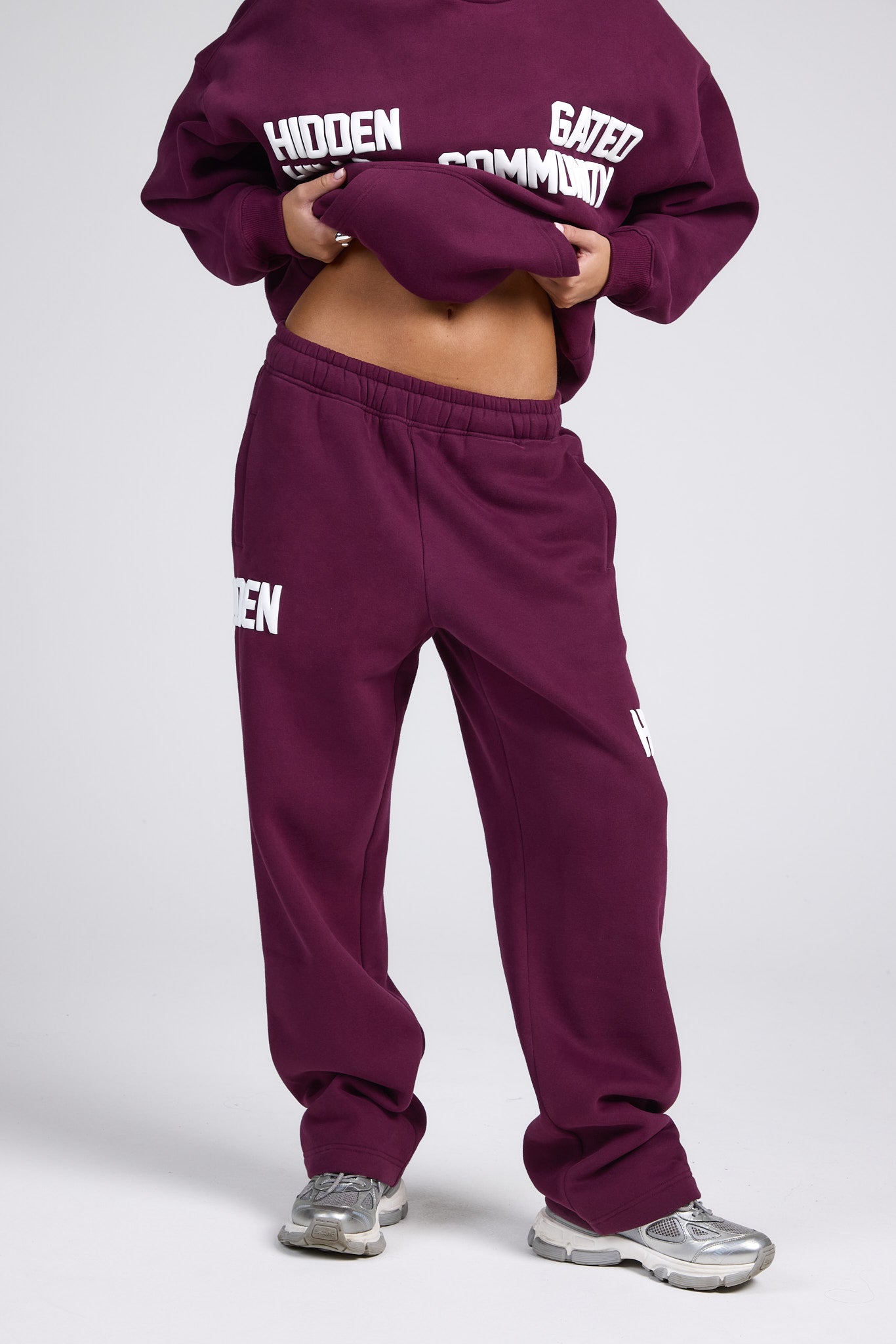 GATED COMMUNITY PANTALON DE SURVÊTEMENT DROIT DARK PLUM