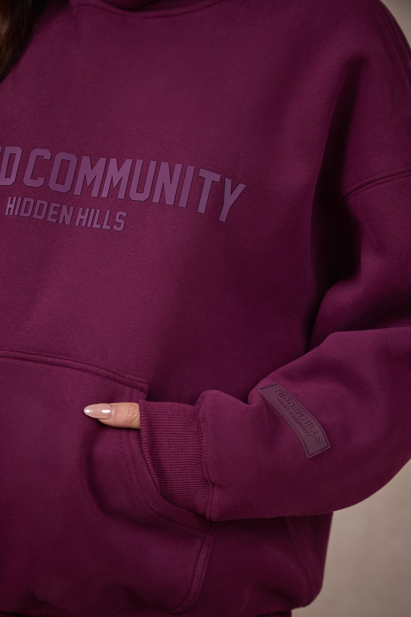 BASICS HOODIE DARK PLUM