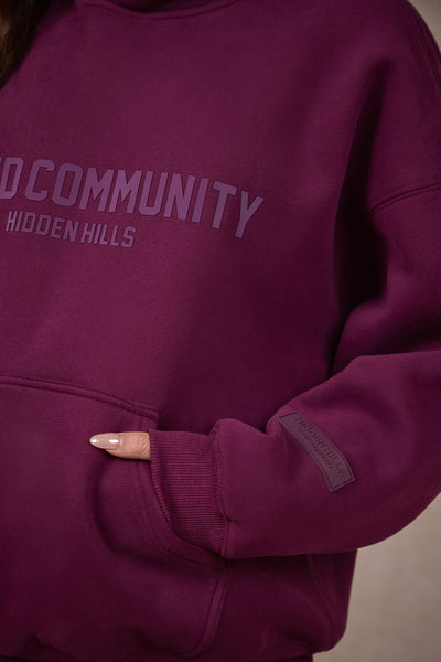 BASICS HOODIE DARK PLUM