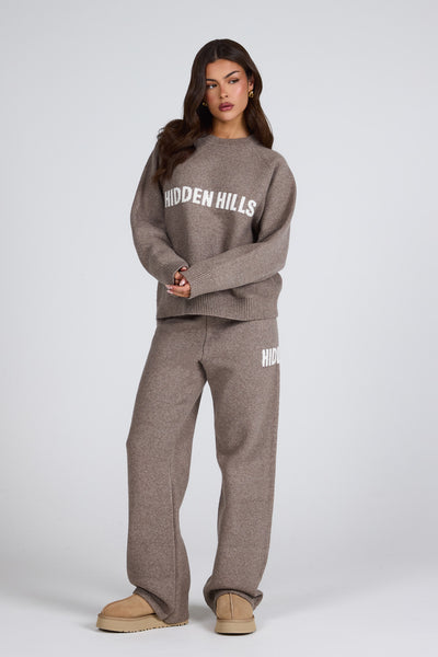 PANTALON DE SURVÊTEMENT EN MAILLE TAUPE V2