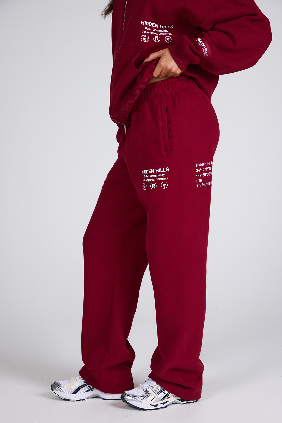 LABEL PANTALON DE SURVÊTEMENT DROIT BORDEAUX