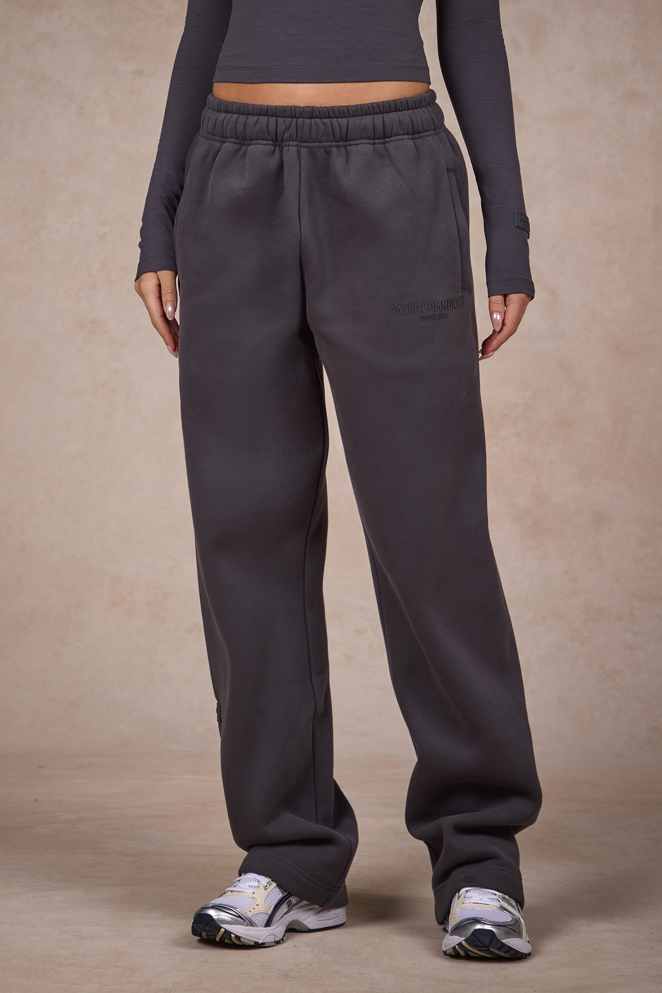 BASICS PANTALON DE SURVÊTEMENT DROIT GRIS FONCÉ