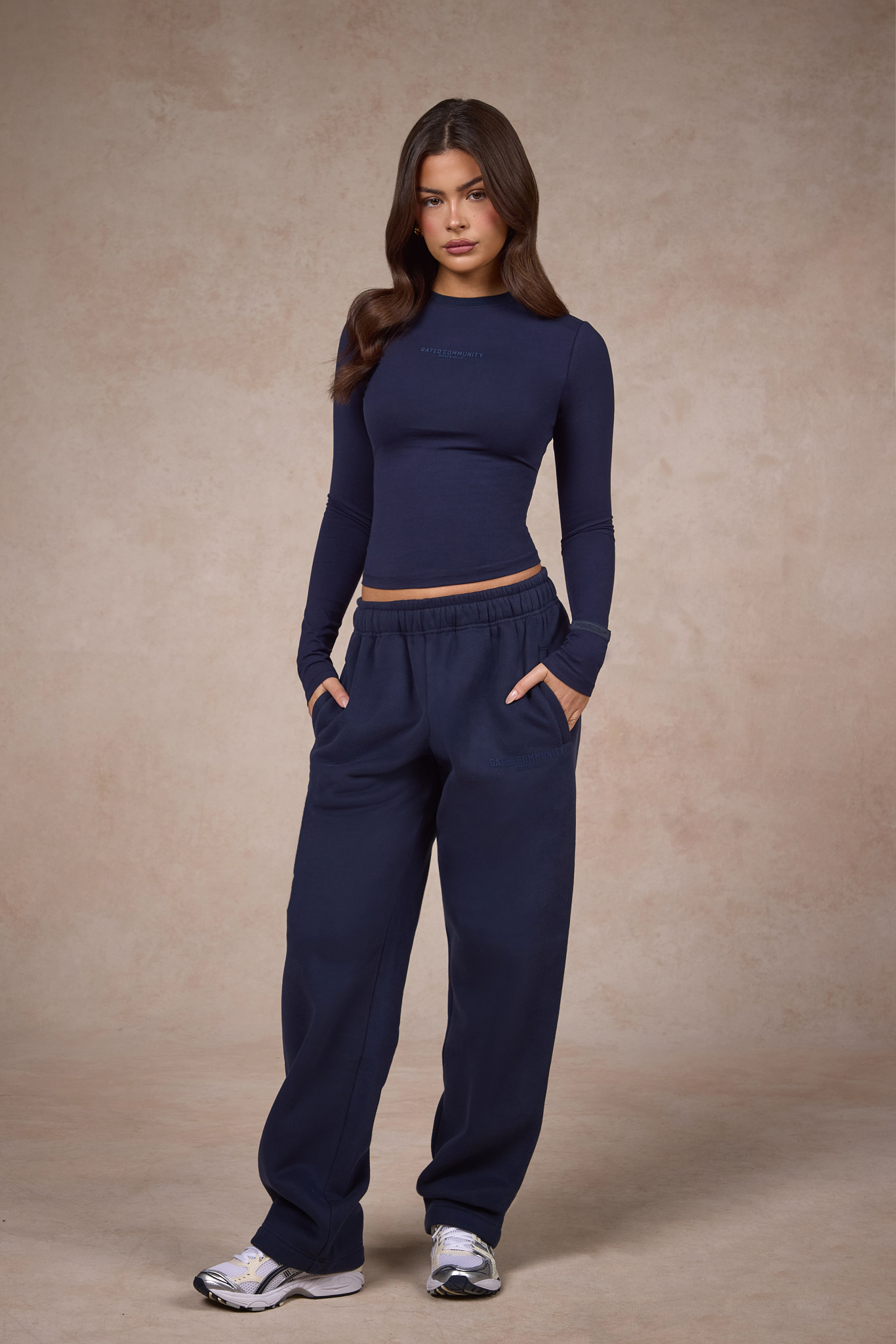 BASICS LONGLEEVE TOP NAVY