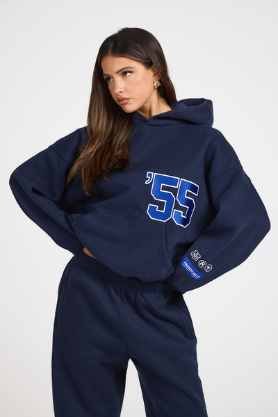 SWEAT À CAPUCHE BRODÉ '55 NAVY