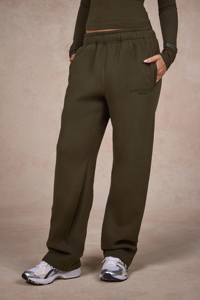 BASICS PANTALON DE SURVÊTEMENT À JAMBE DROITE OLIVE