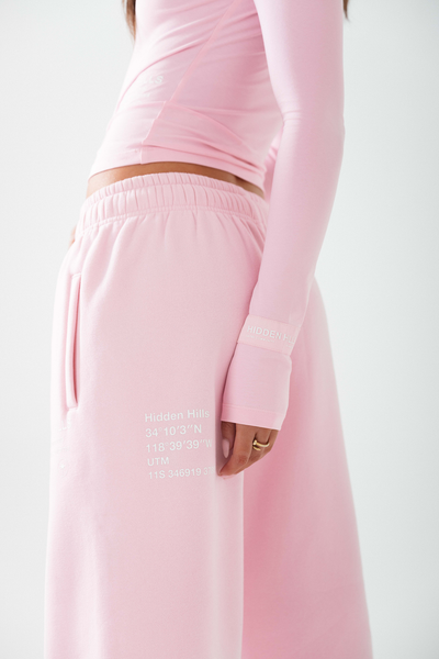 LABEL PANTALON DE SURVÊTEMENT À JAMBE DROITE ROSE CLAIR