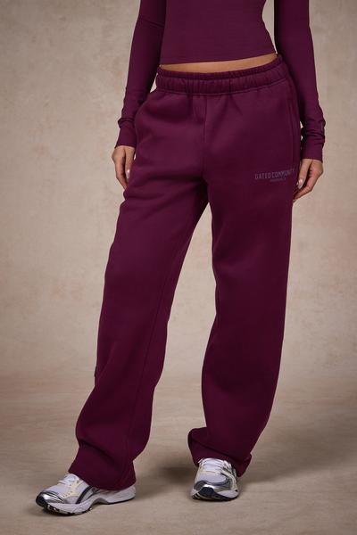 BASICS PANTALON DE SURVÊTEMENT À JAMBE DROITE DARK PLUM
