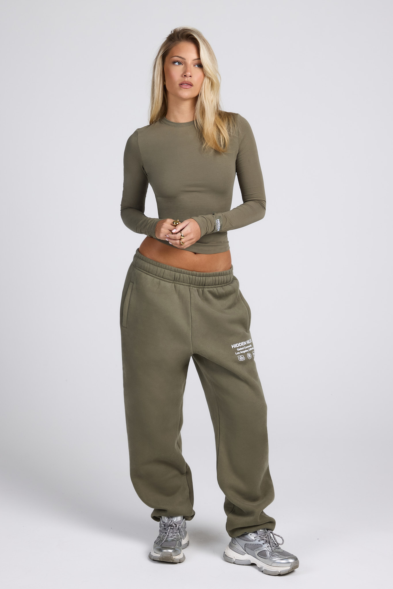 LABEL LONGLEEVE TOP SAGE